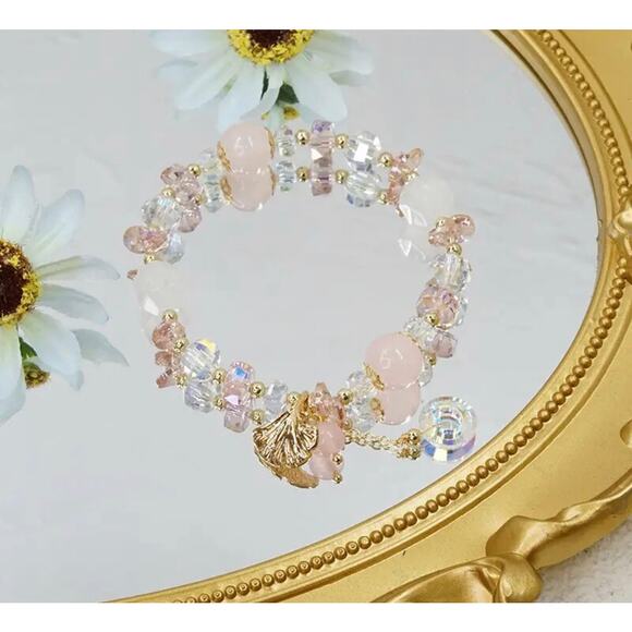 boutique Jewelry - Pink Swarovski Beaded Bracelet